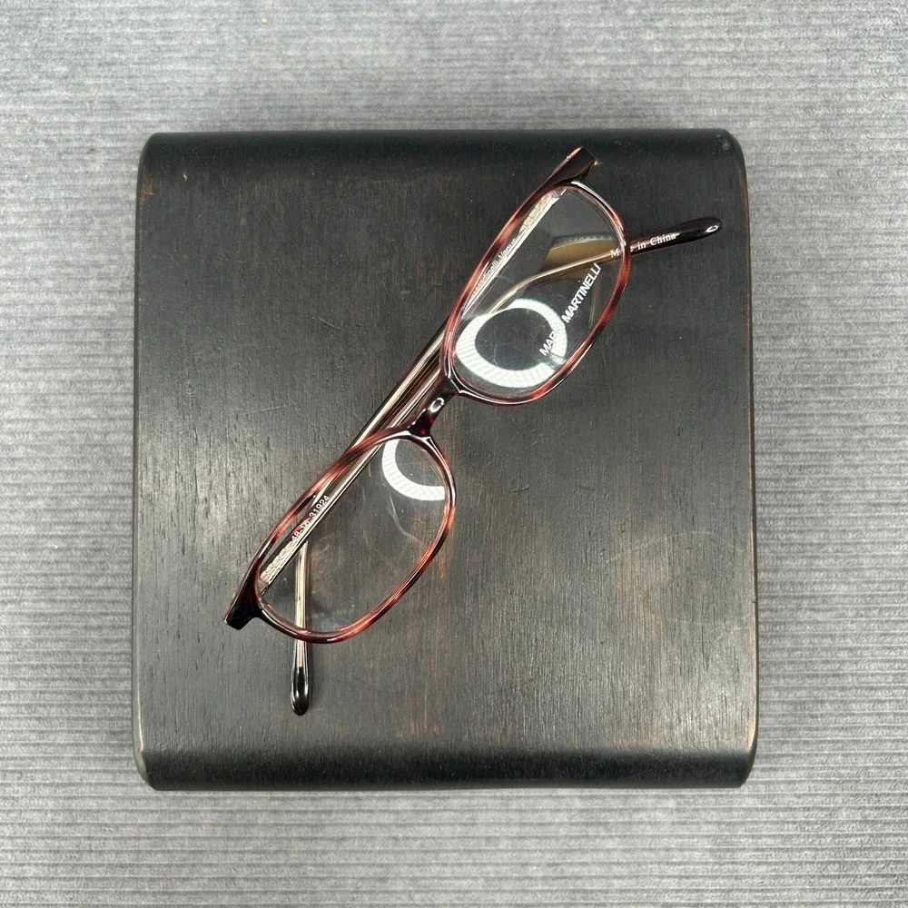 Mario Martinelli Burgundy Tortoise Oval Y2k Eyeglass Frames 48-16 31924